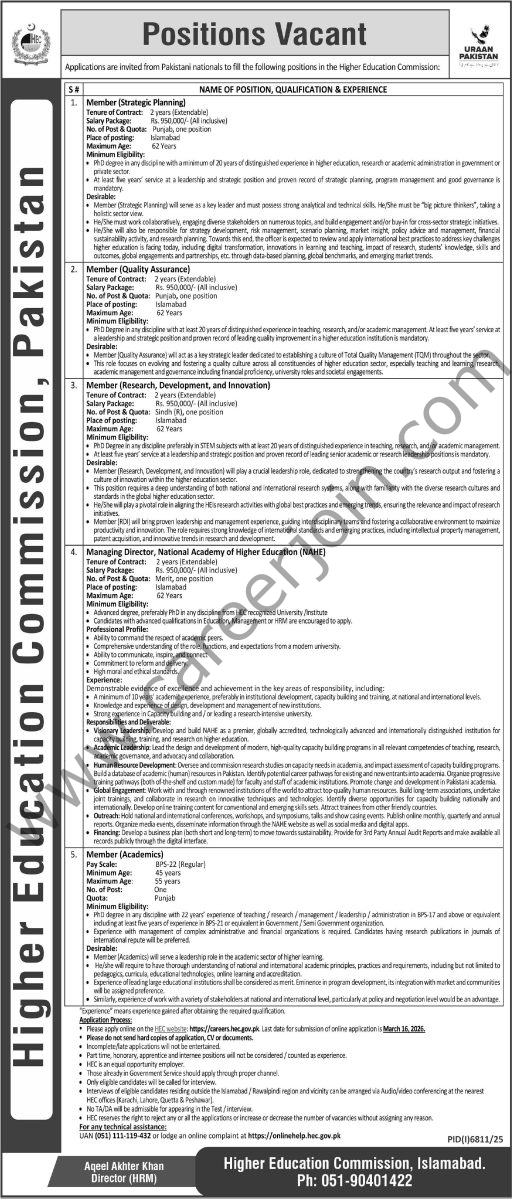 Higher Education Commission HEC Jobs 20 February 2026 Express Tribune 1