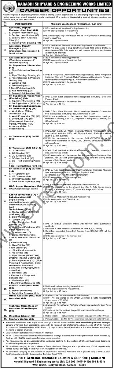 Karachi Shipyard & Engineering Works Ltd Jobs 22 February 2026 Dawn 1
