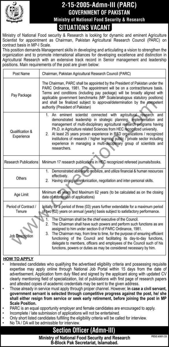Ministry of National Food Security & Research Jobs 11 February 2026 Dawn 1