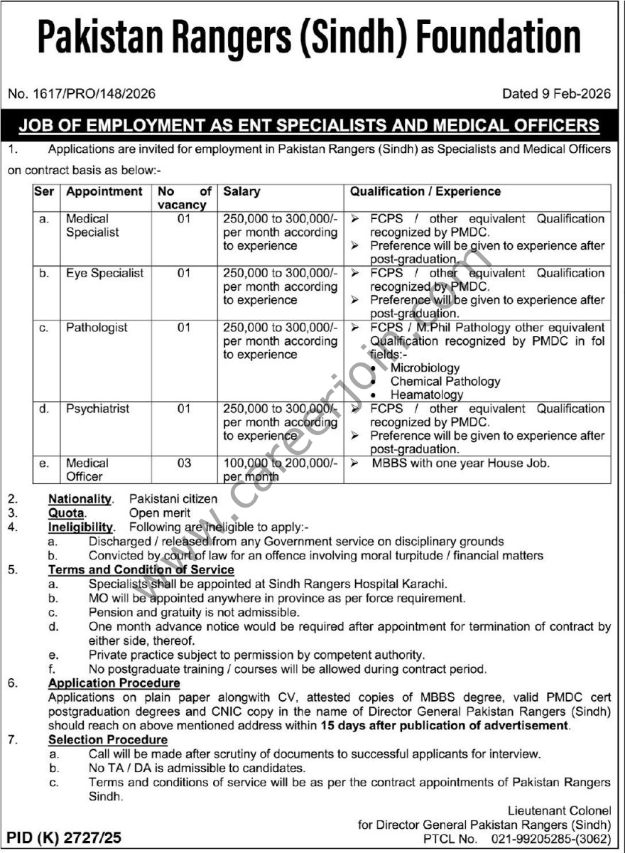 Pakistan Rangers Sindh Foundation Jobs 11 February 2026 Express Tribune 1