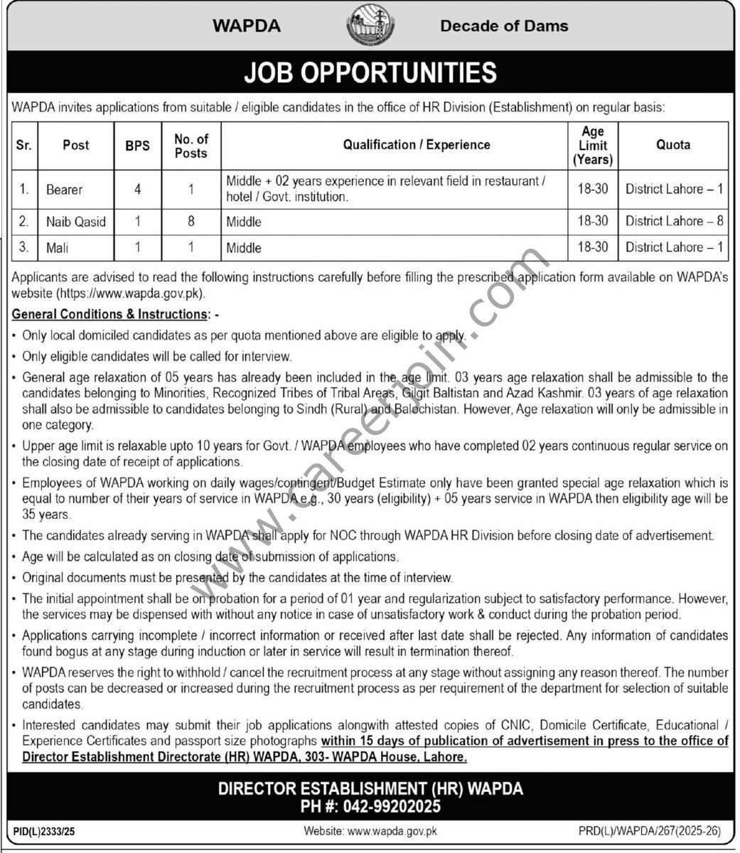 WAPDA Jobs 22 February 2026 Express Tribune 1