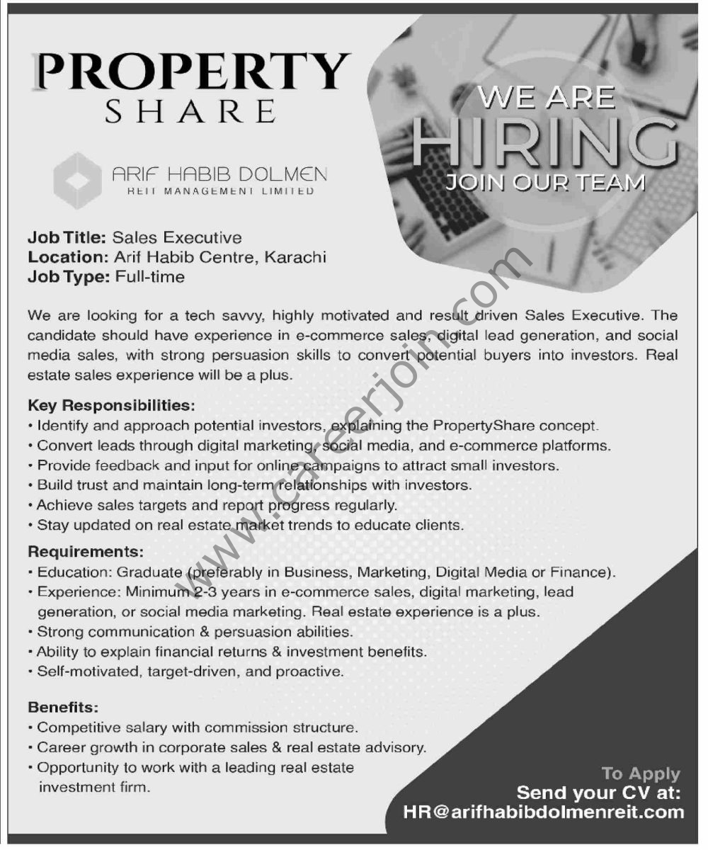 Arif Habib Dolmen REIT Management Ltd Jobs 01 March 2026 Dawn 01 1