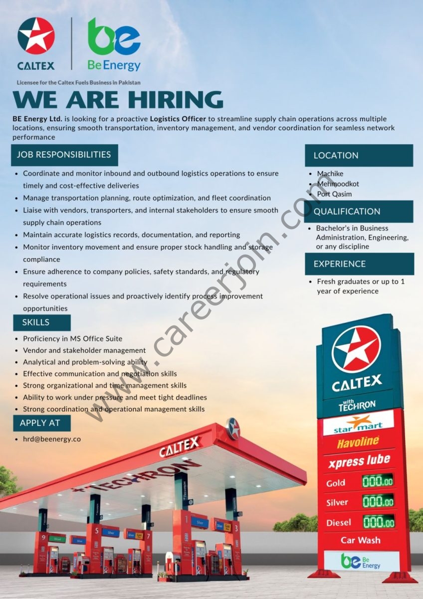 Be Energy Limited Jobs Logistics Officer 1