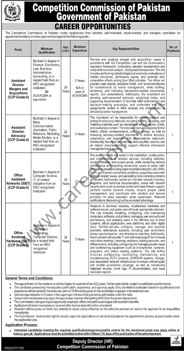 Competition Commission of Pakistan Jobs 01 March 2026 Express Tribune 1
