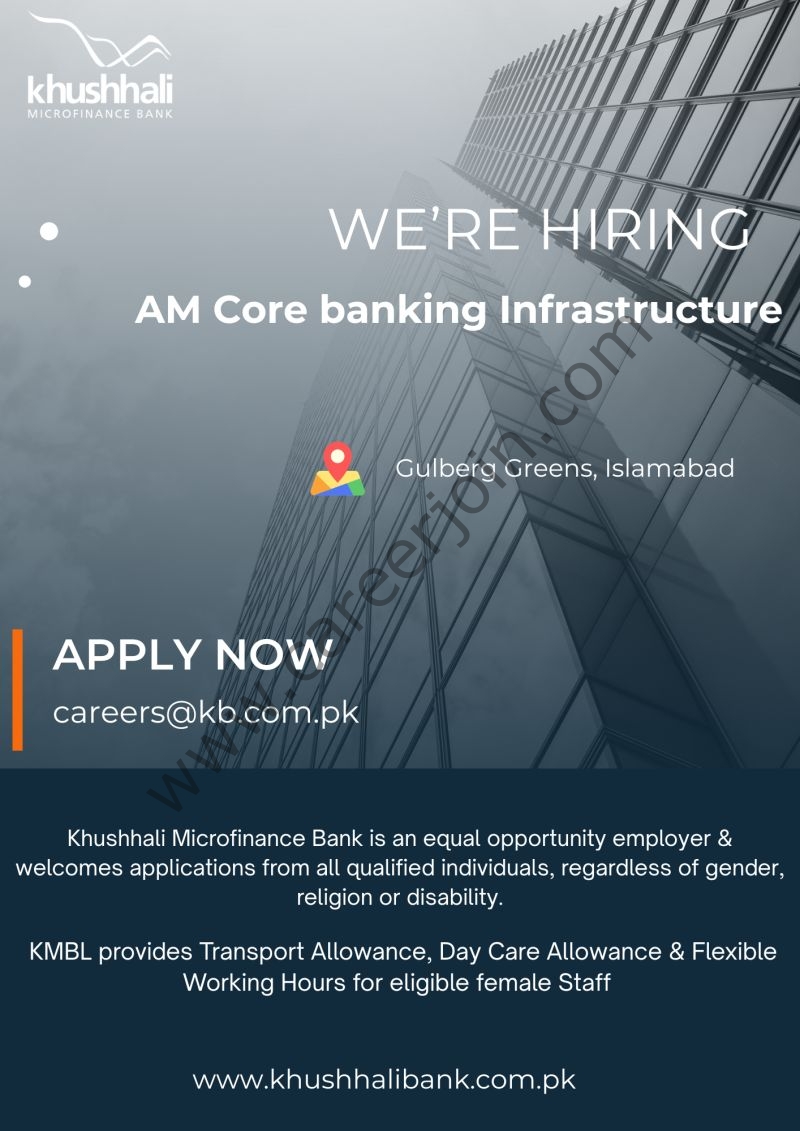 Khushhali Microfinance Bank Limited Jobs Assistant Manger Core banking Infrastructure 1