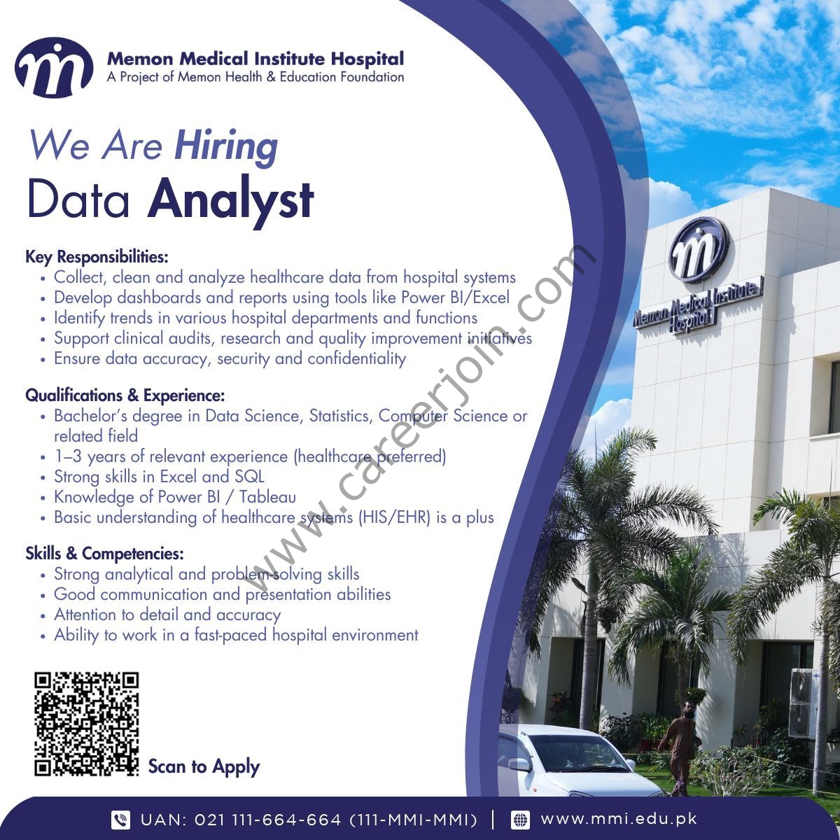 Memon Medical Institute MMI Hospital Jobs Data Analyst `