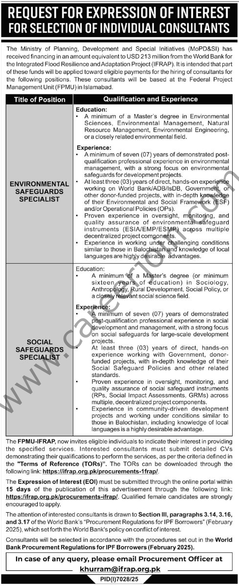 Ministry of Planning Development & Special Iniriatives Jobs 28 February 2026 Express Tribune 1