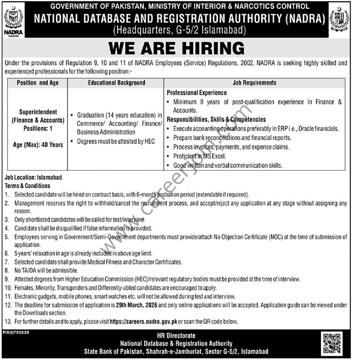 NADRA Jobs 15 March 2026 Express 1