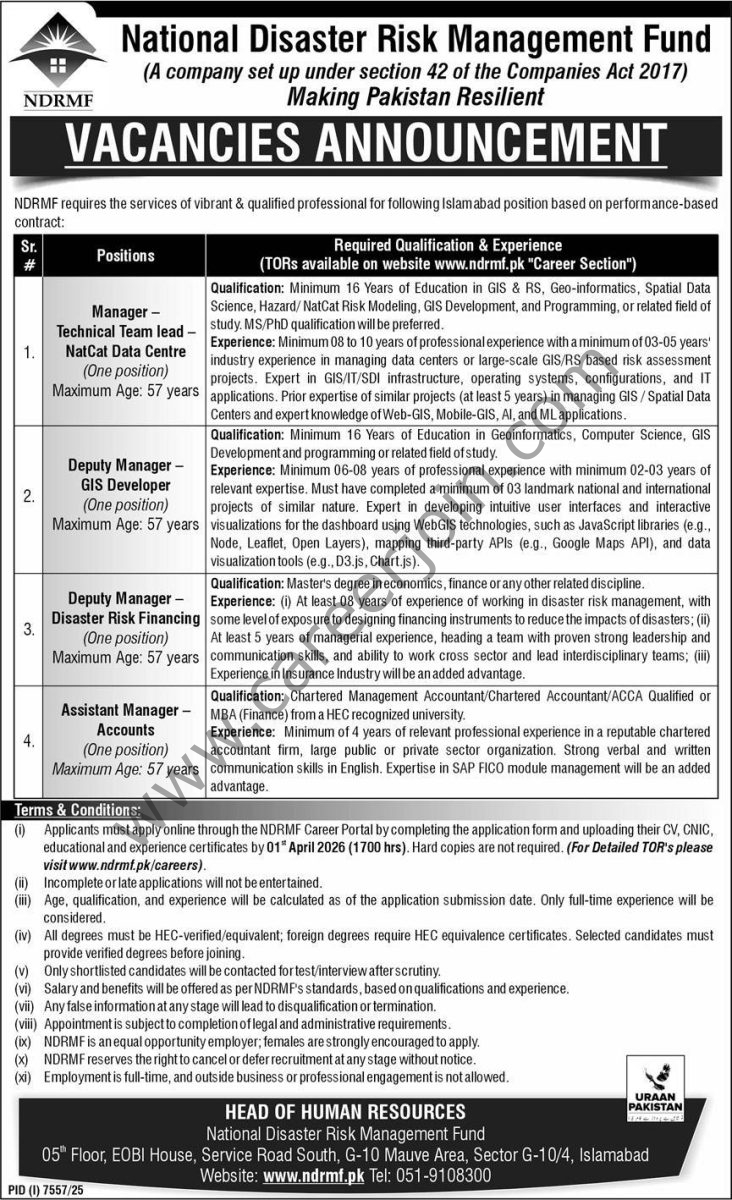 National Disaster Risk Management Fund NDRMF Jobs 19 March 2026 Express 1