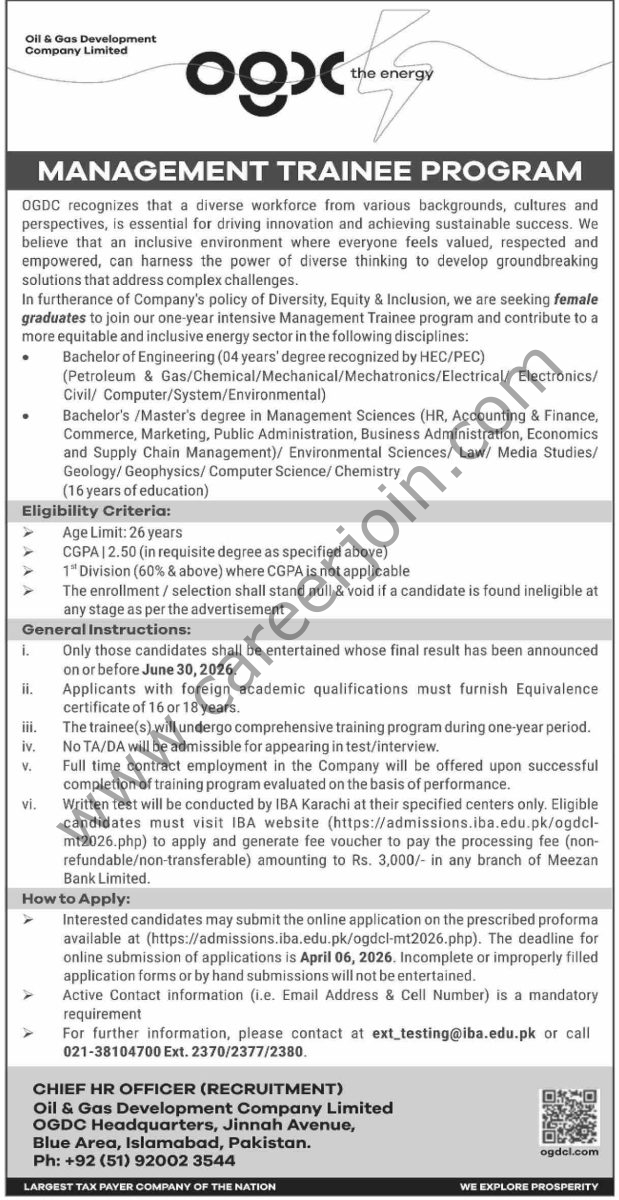 OGDC Jobs 15 March 2026 Dawn 1