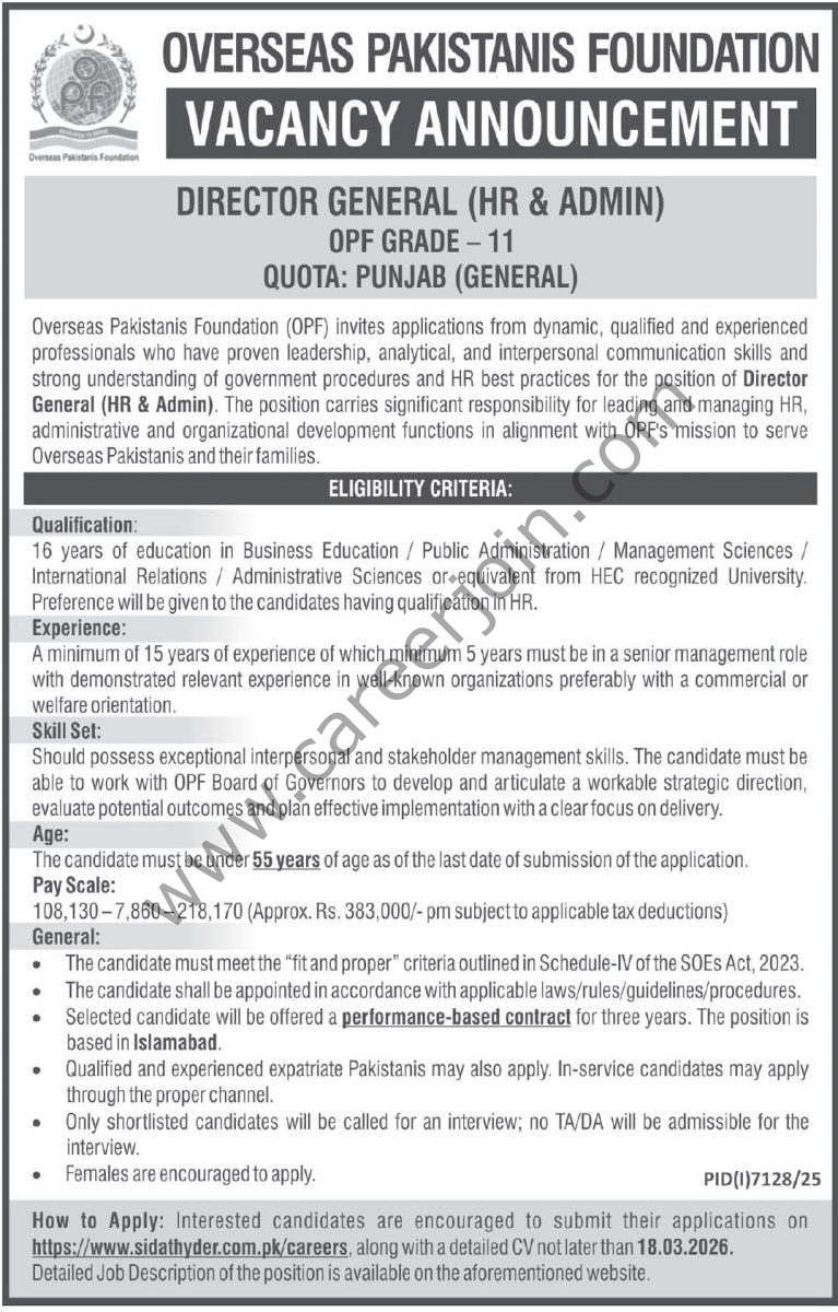 Overseas Pakistanis Foundation Jobs 03 March 2026 Express Tribune 1