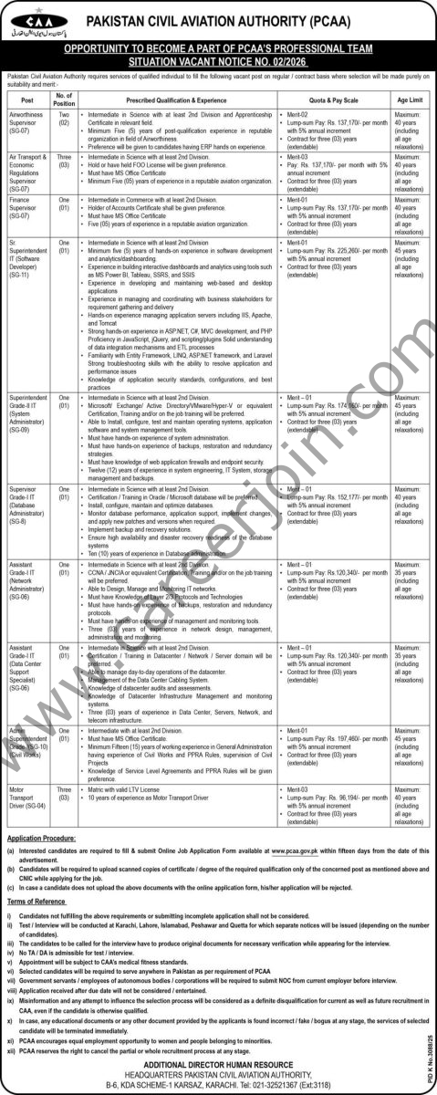 Pakistan Civil Aviation Authority PCAA Jobs 29 March 2026 Express 1