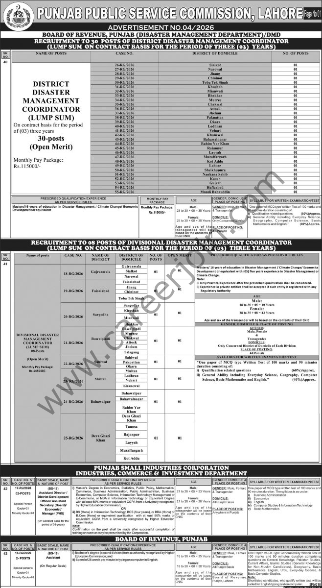 Punjab Public Service Commission PPSC Jobs 01 March 2026 Express Tribune 1