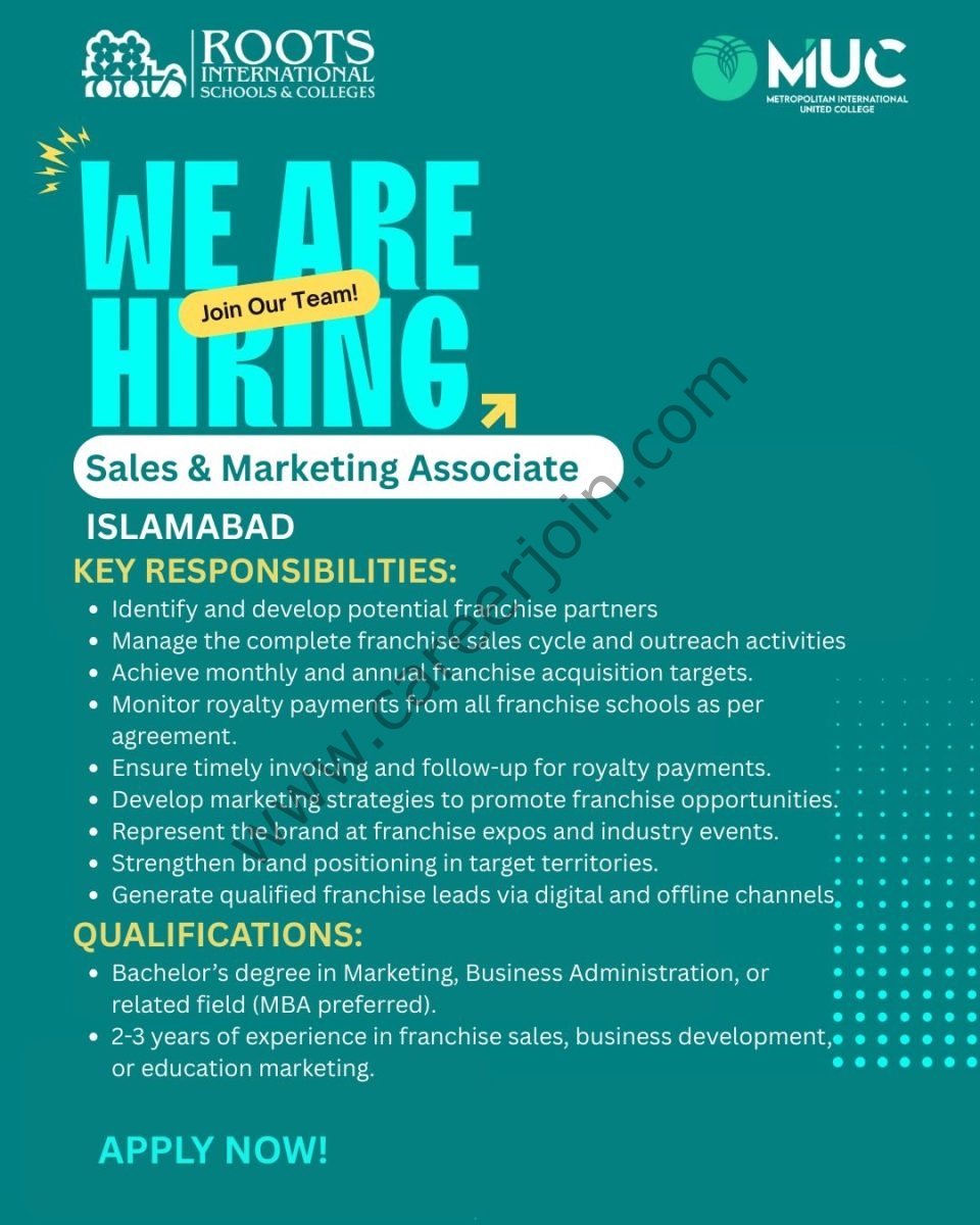 Roots International Schools & Colleges Jobs Sales & Marketing Associate 1