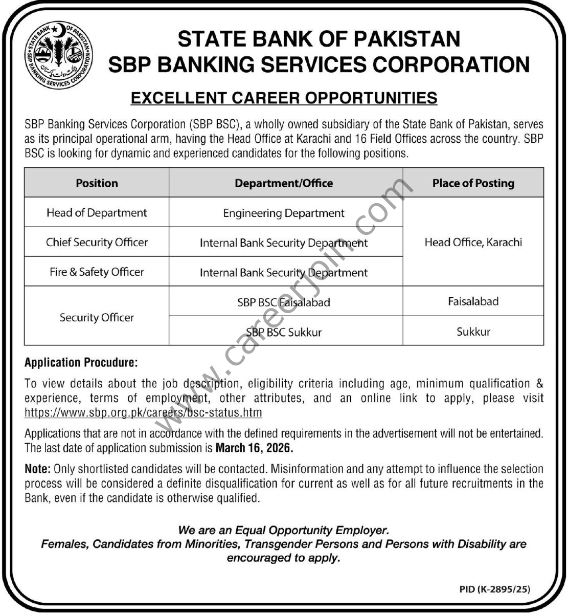 SBP Banking Corp Jobs 01 March 2026 Express Tribune 1