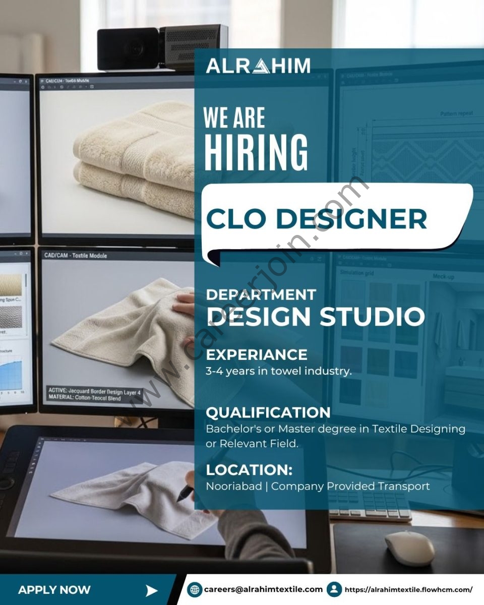 Al Rahim Textile Industries Jobs CLO Designer 1
