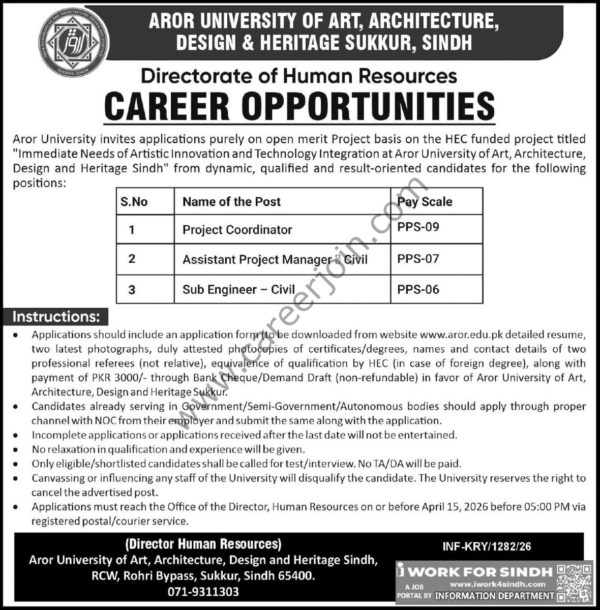 Aror University of Arts Architecture Design & Heritage Sukkur Jobs 01 April 2026 Express Tribune 1