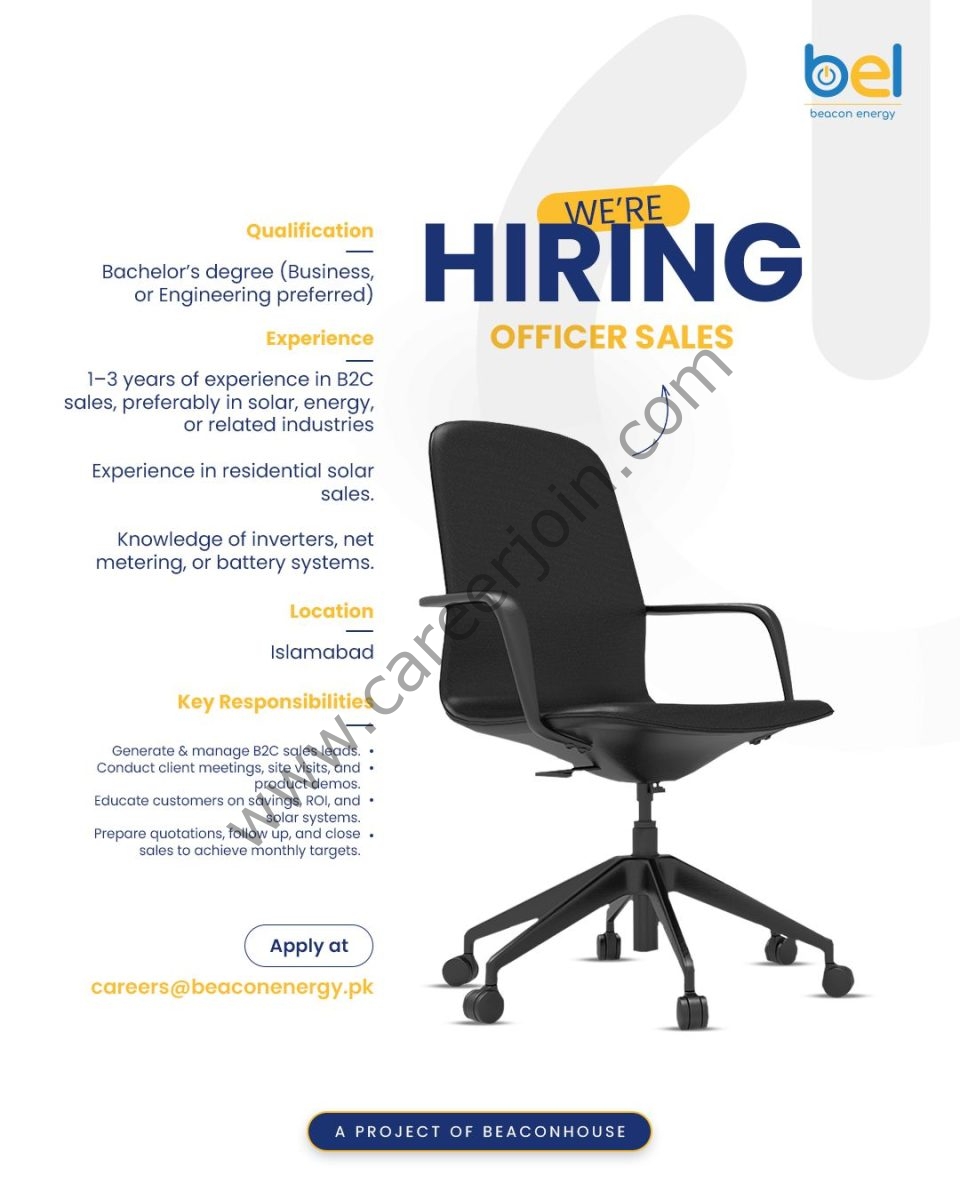 Beacon Energy Limited BEL Jobs Officer Sales 1