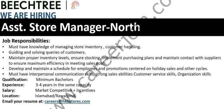 Beechtree Jobs Assistant Store Manager