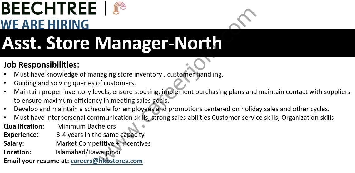 Beechtree Jobs Assistant Store Manager 1