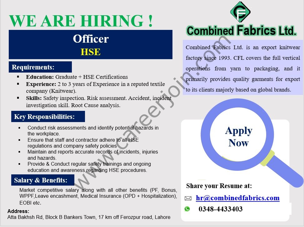 Combined Fabrics Limited Jobs April 2026 1