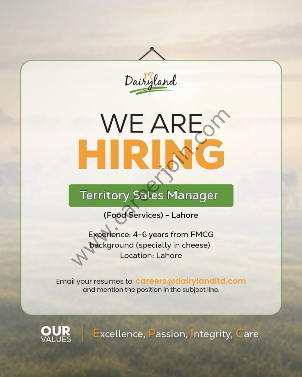 Dairyland Pvt Ltd Jobs Territory Sales Manager 1