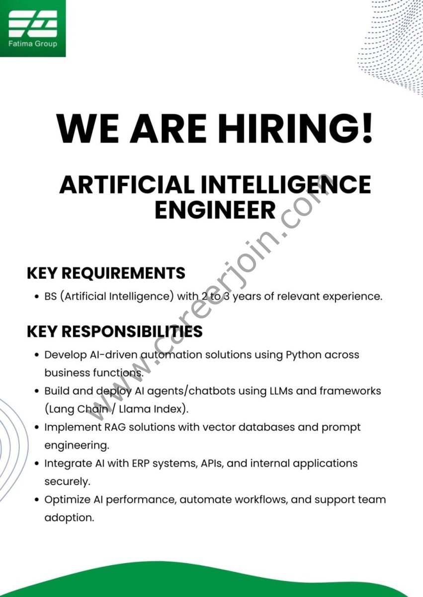 Fatima Group Jobs April 2026 2