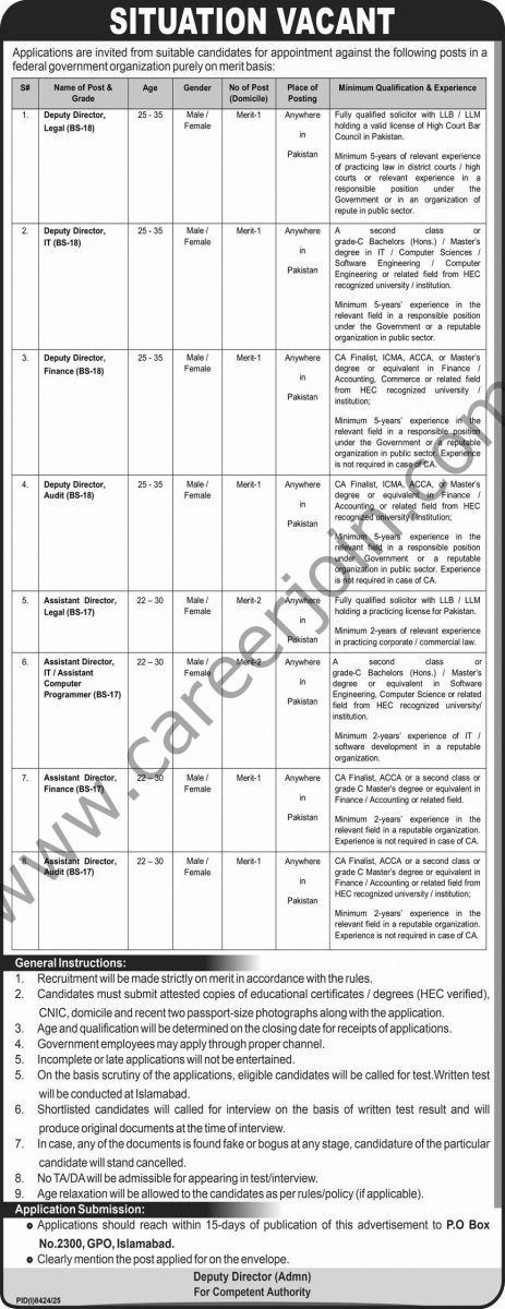 Federal Government Organization Jobs 18 April 2026 Express 1