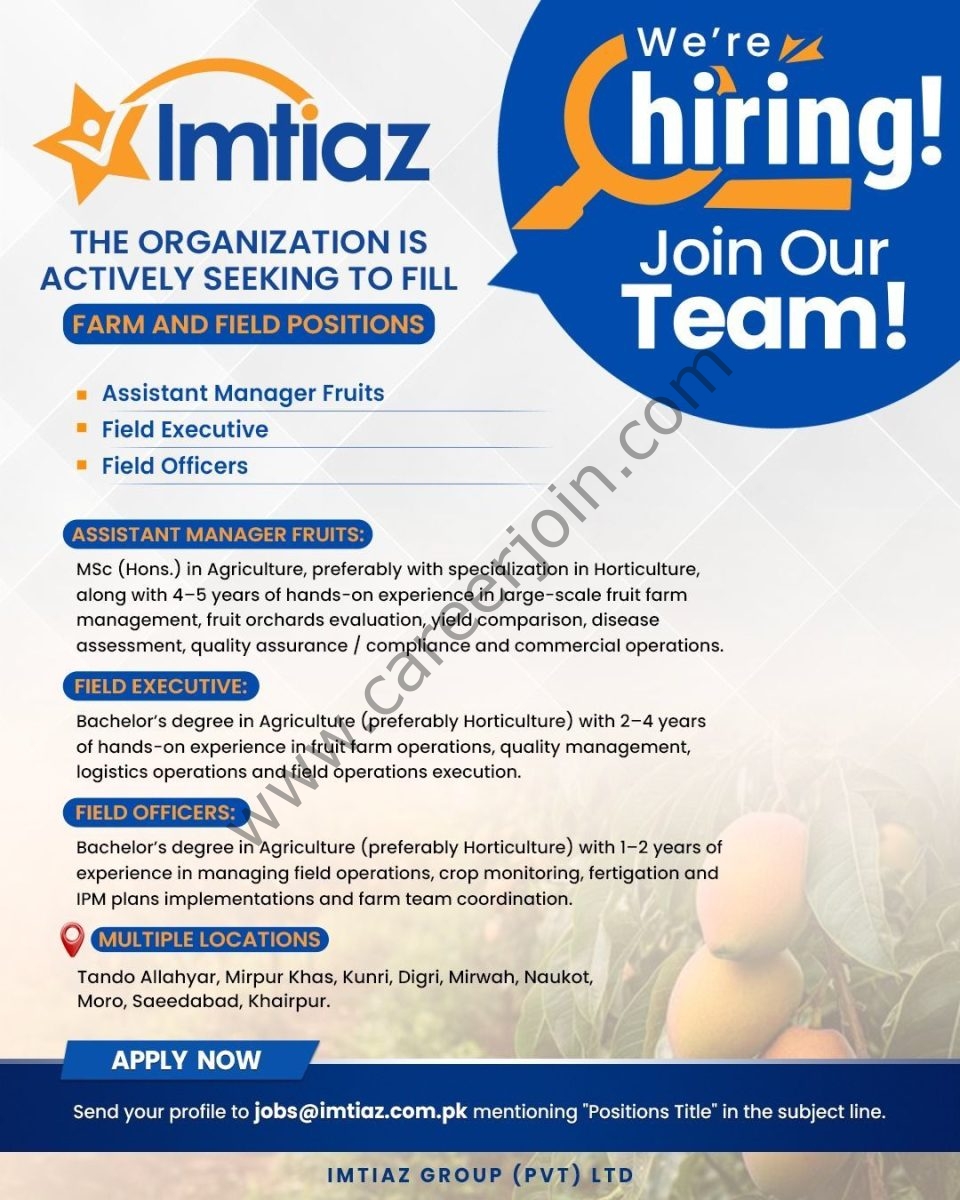Imtiaz Group (Pvt) Ltd Jobs April 2026 1
