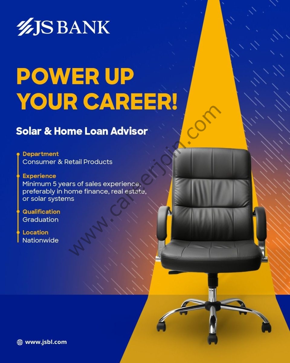 JS Bank Limited Jobs Solar & Home Loan Advisors 1