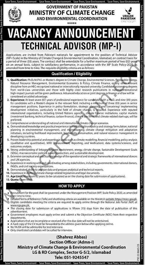 Ministry of Climate Change Jobs 26 April 2026 The News 1