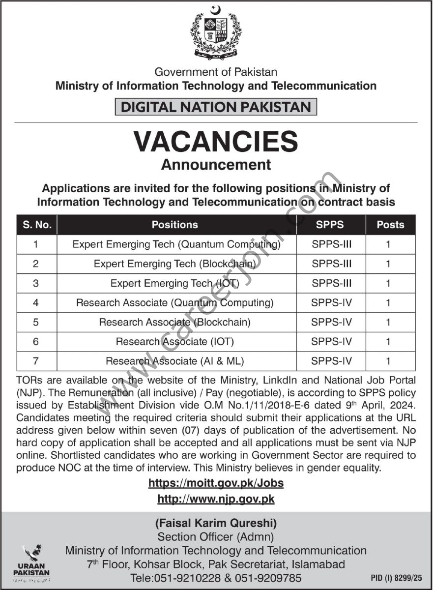 Ministry of Information Technology & Telecommunication Jobs 16 April 2026 Express Tribune 1