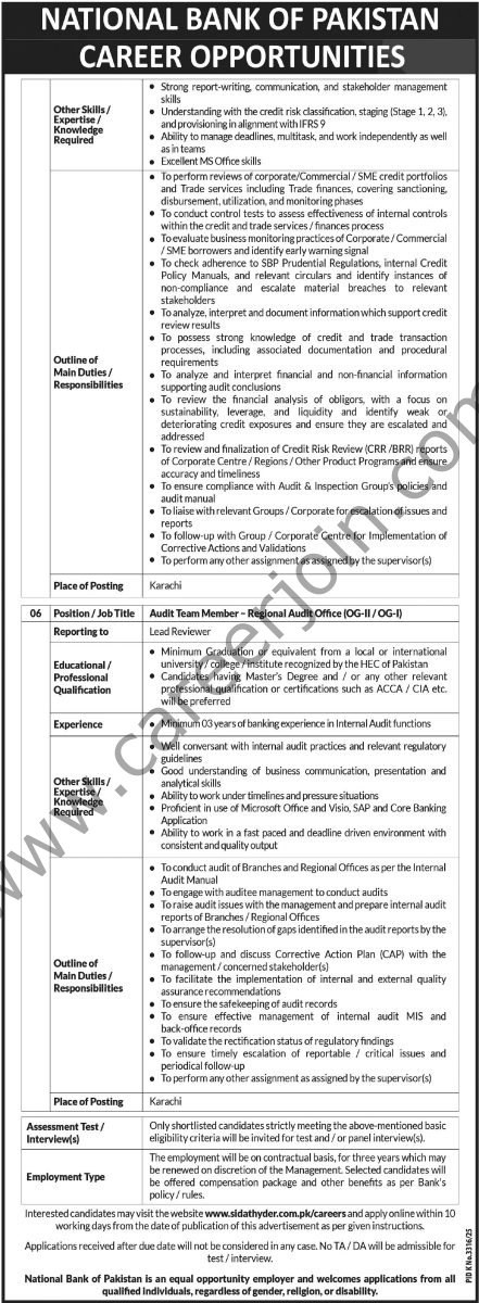 National Bank of Pakistan NBP Jobs 19 April 2026 Express Tribune 01 1