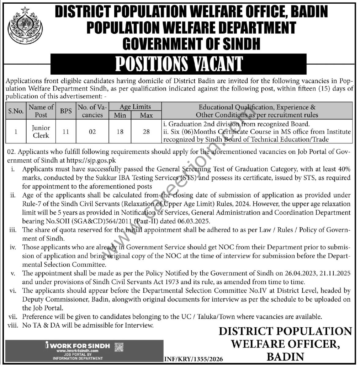 Population Welfare Department Jobs 07 April 2026 Express Tribune 1