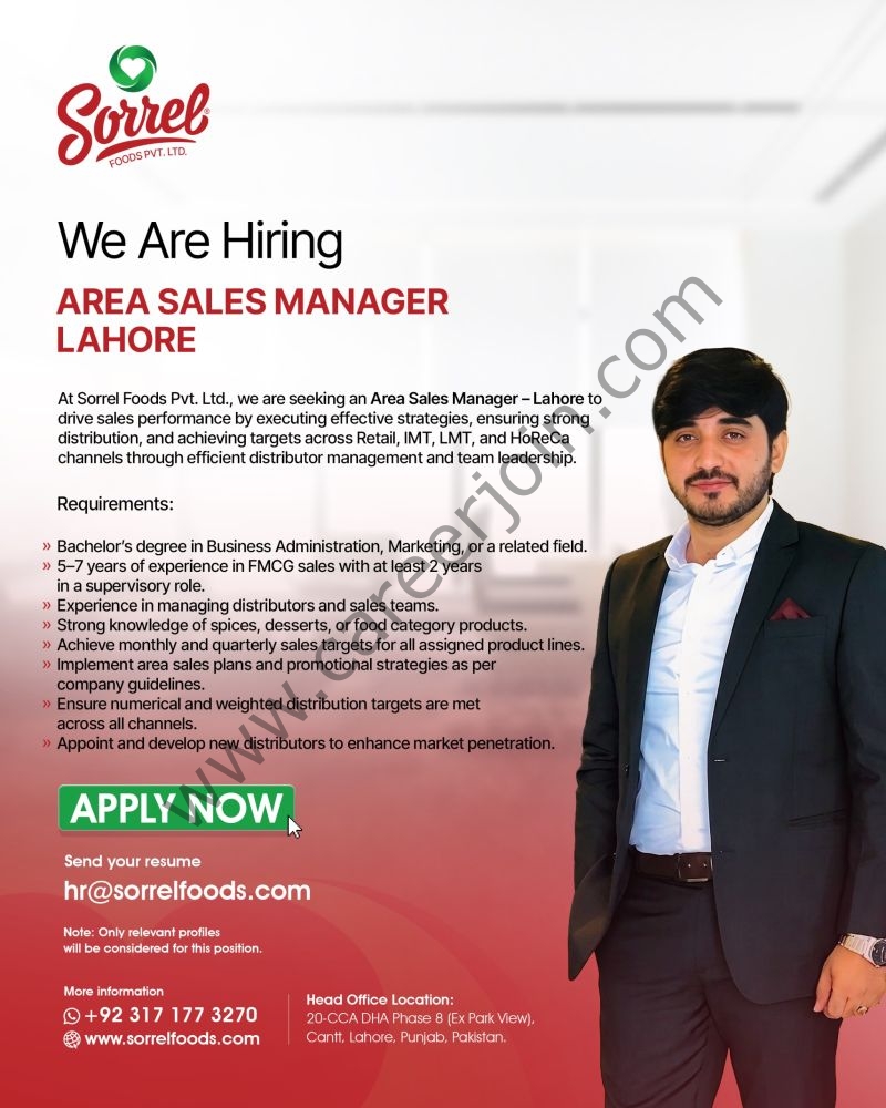 Sorrel Foods Private Limited Jobs Area Sales Manager 1