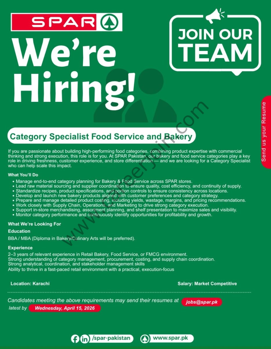 SPAR Pakistan Jobs Category Specialist 1