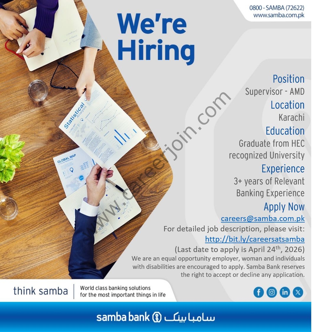 Samba Bank Limited Jobs April 2026 1