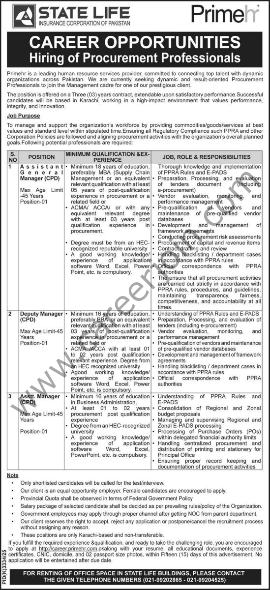 State Life Insurance Corp Jobs 24 April 2026 Express 1