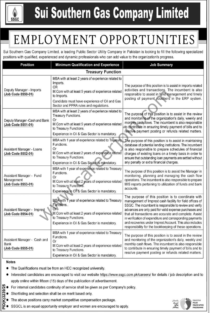 Sui Southern Gas Co Ltd SSGC Jobs 12 April 2026 Express Tribune 1