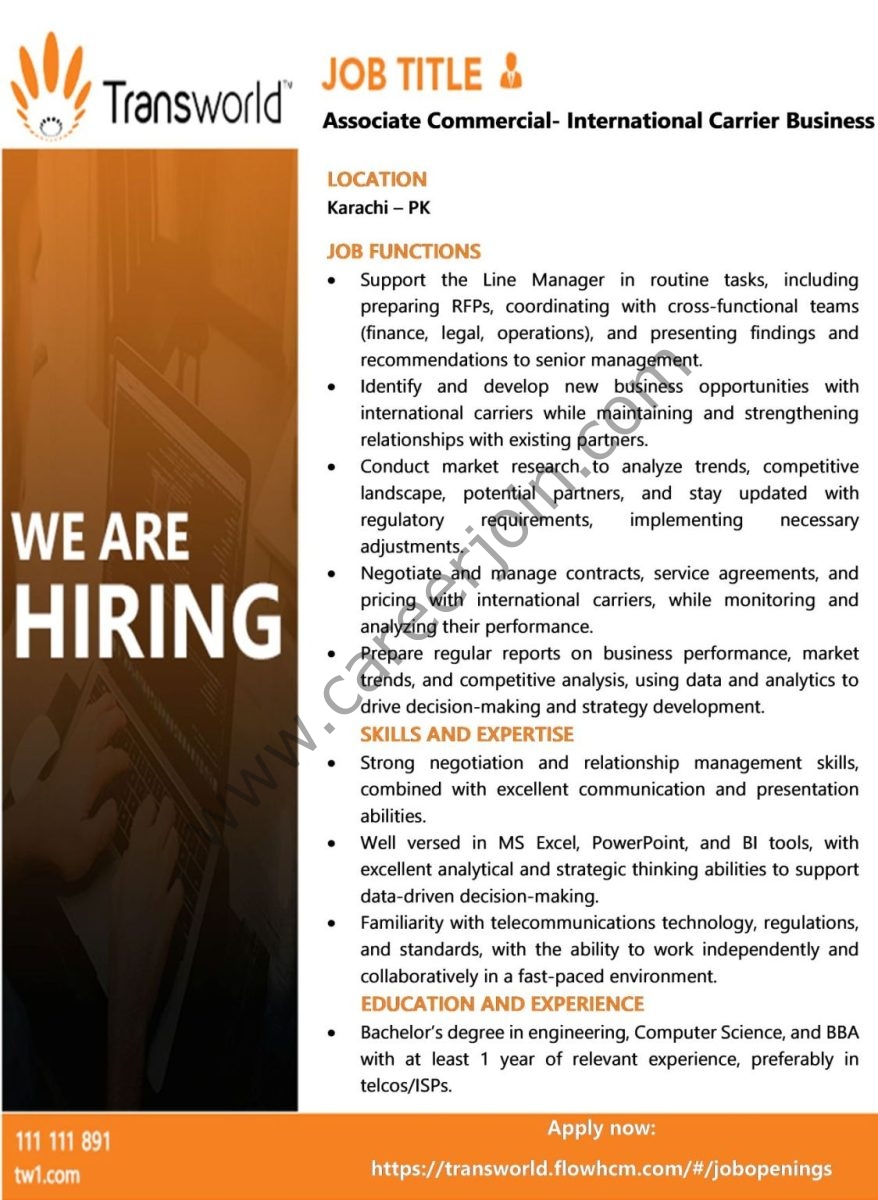 Transworld Associates Jobs Associate Commercial International Carrier Business 1