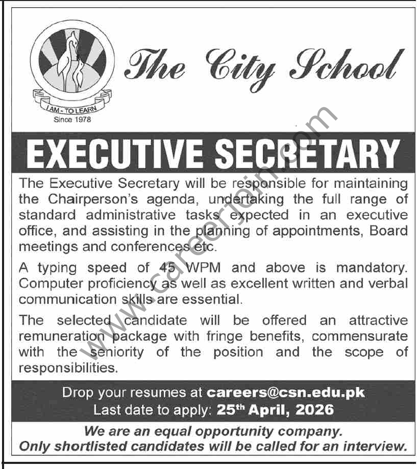 The City School Jobs 19 April 2026 Dawn 1