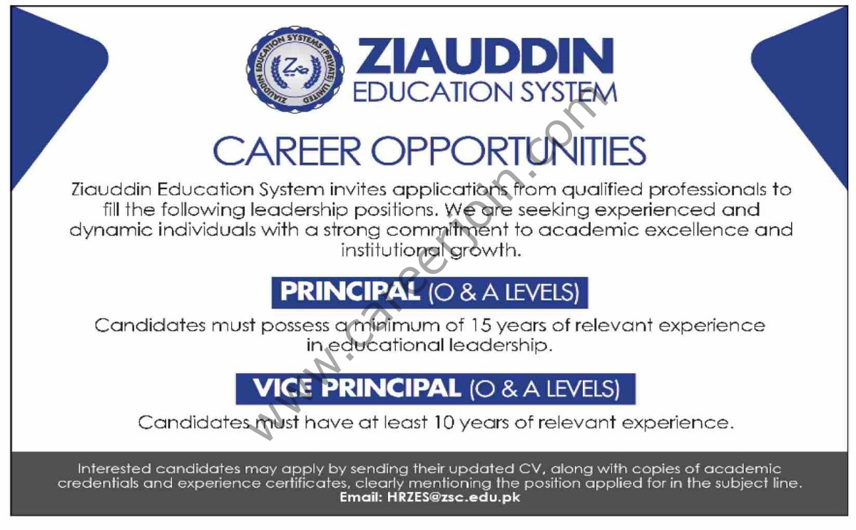 Ziauddin Education System Jobs 12 April 2026 Dawn 1