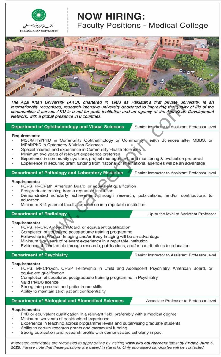 Aga Khan University AKU Jobs 24 May 2026 Dawn 1