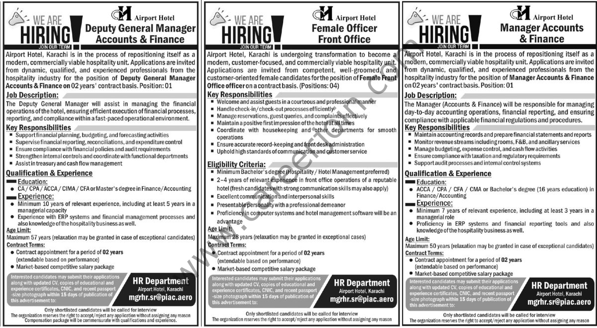 Airport Hotel Jobs 30 April 2026 Express Tribune 1