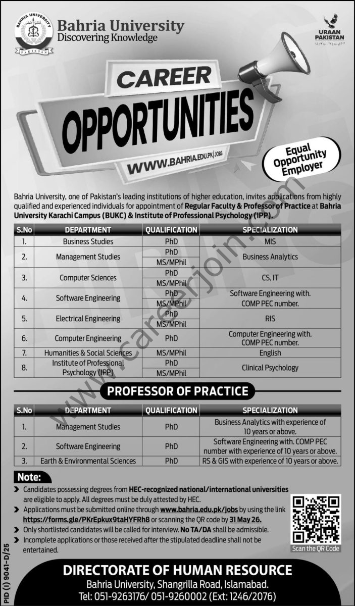 Bahria University Jobs 10 May 2026 Express 1