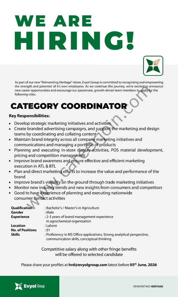 Evyol Group Jobs Category Coordinator 1