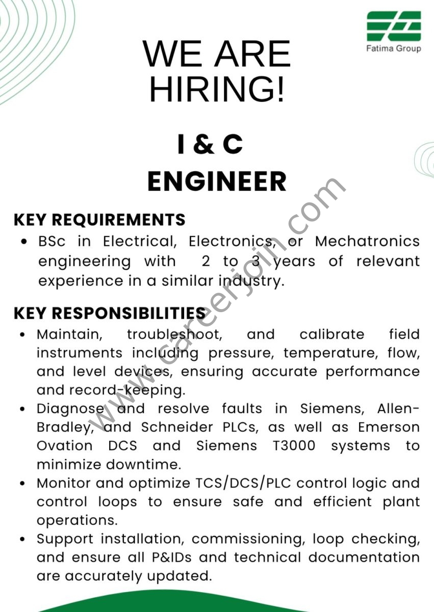 Fatima Group Jobs I&C Engineer 1
