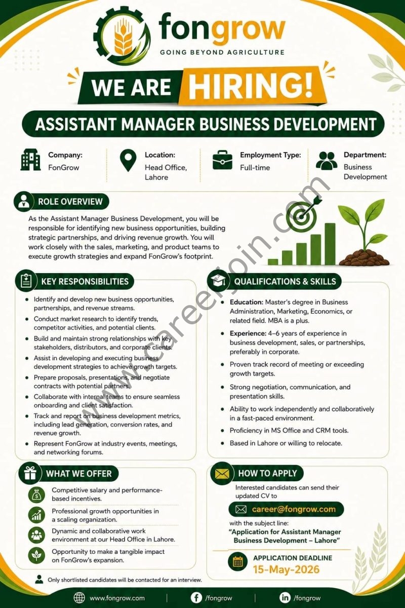 Fon Grow Pvt Ltd Jobs Assistant Manager Business Development 1