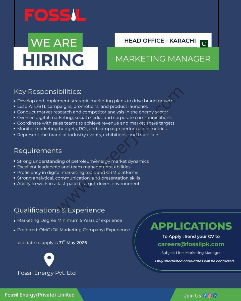 Fossil Energy Pvt Ltd Jobs May 2026 1