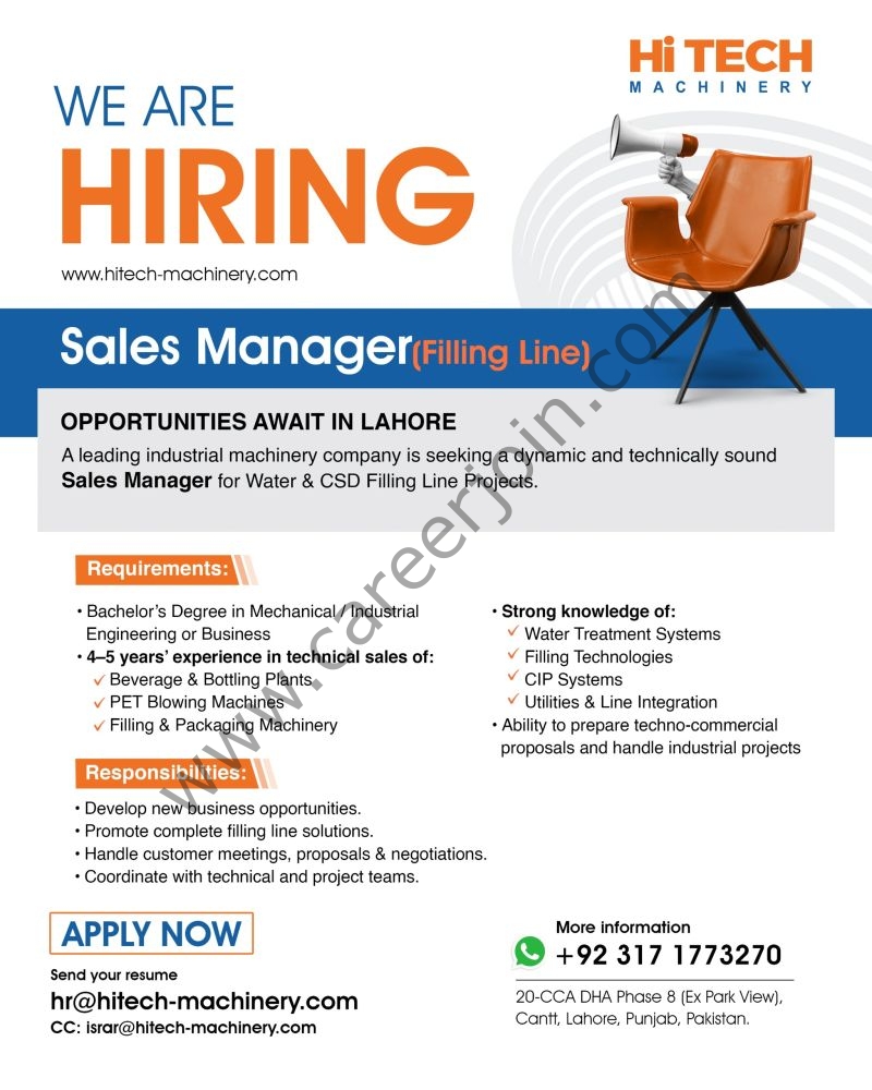 HiTech Machinery Jobs Sales Manager 1
